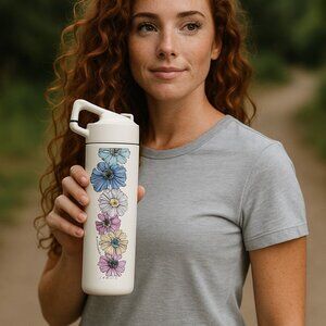 Life is Good Wildflowers 20 oz. Straw Water Bottle Hydration